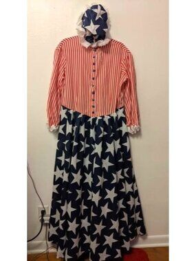 Americana Red White Blue Maxi Dress 250 Anniversary Betsy Ross Martha Washington